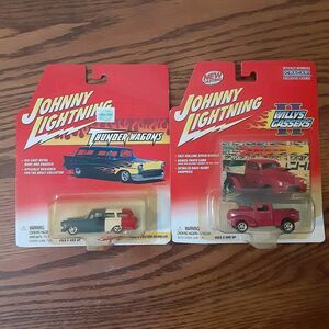 Vtg Johnny Lightning Diecast Cars Lot Of 2 Willys Gassers, Thunder Wagons